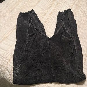 Acid Wash Loose Fit Overalls